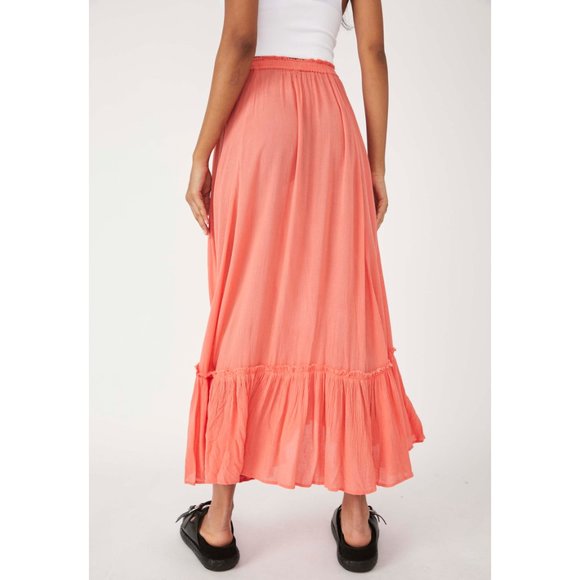 🎉LAST CHANCE🎉 FREE PEOPLE El Sol Convertible Maxi Skirt / Watermelon Smile - Picture 4 of 9